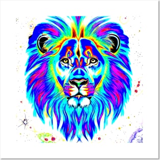 The Lion Blue Rainbow Posters and Art